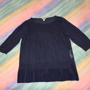 Eileen fisher pullover tunic women’s size L navy blue